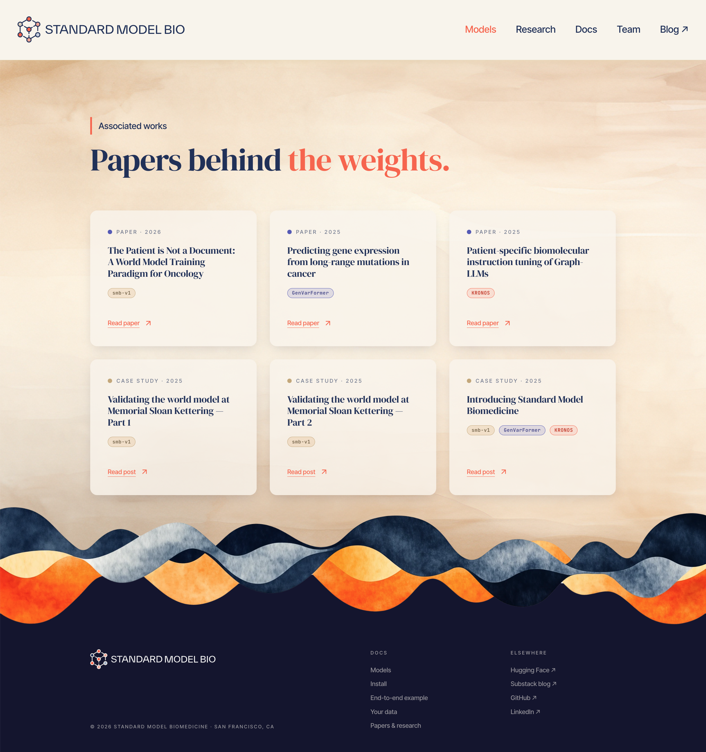 Standard Model Bio website — papers